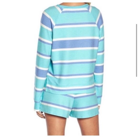 Wildfox Women's Sweatshirt & Short Lounge Set blue stripe medium NWT$160 - Picture 6 of 8
